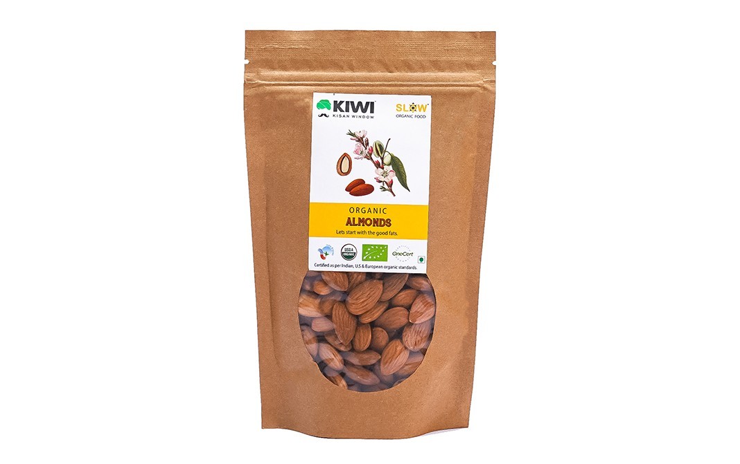 Kiwi Kisan Window Organic Almonds    Pack  200 grams